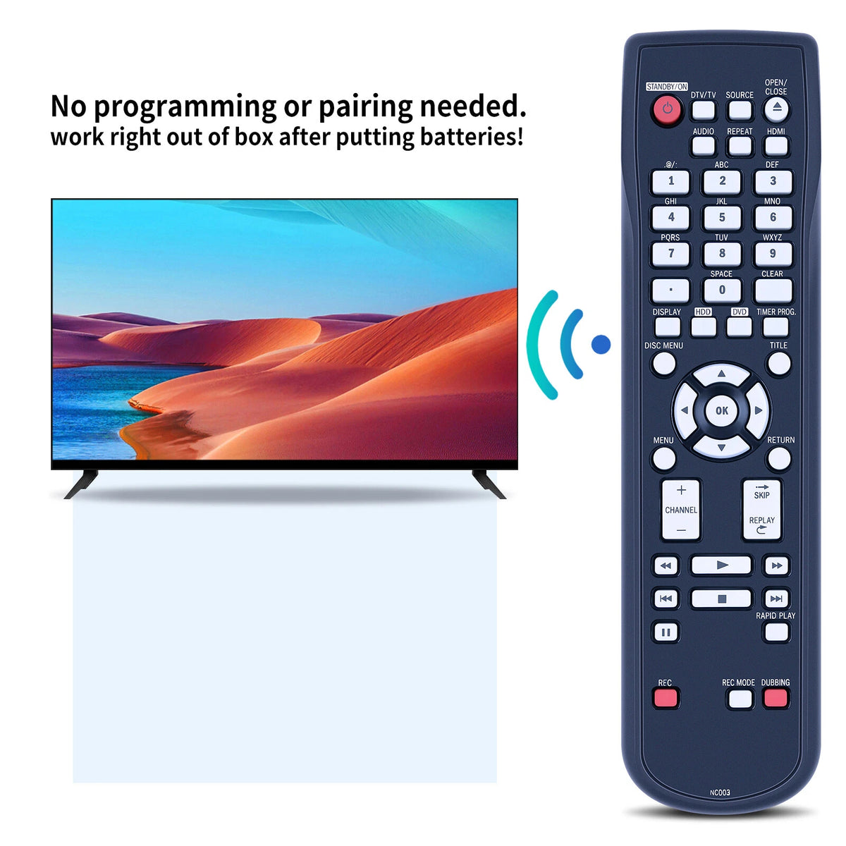 NC003 Remote Control For Magnavox HDD DVD Recorder MDR515/F7 MDR533H/F7