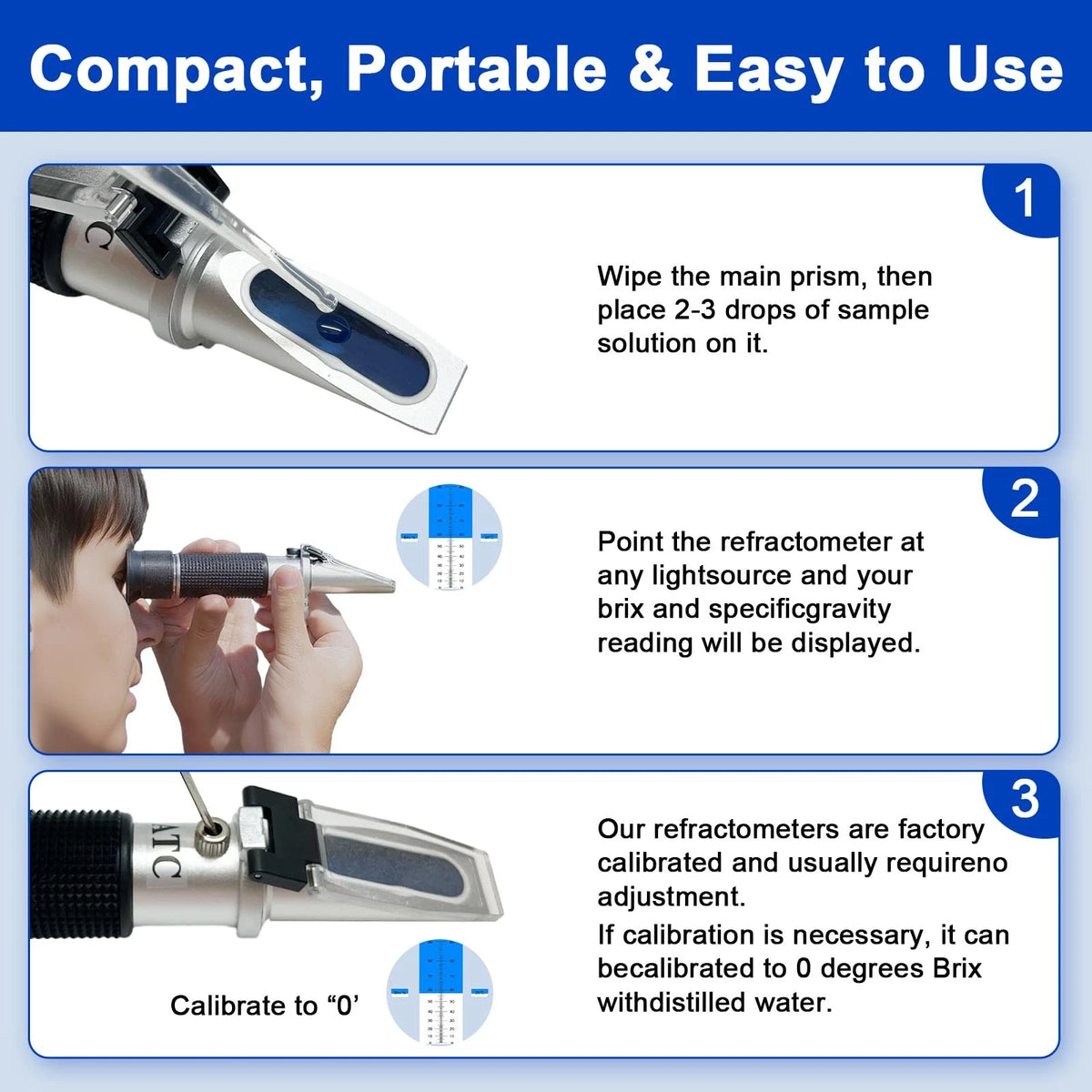 3-in-1 Alcohol Refractometer Kit for Home Brewers | Measures Brix (0-40%),...