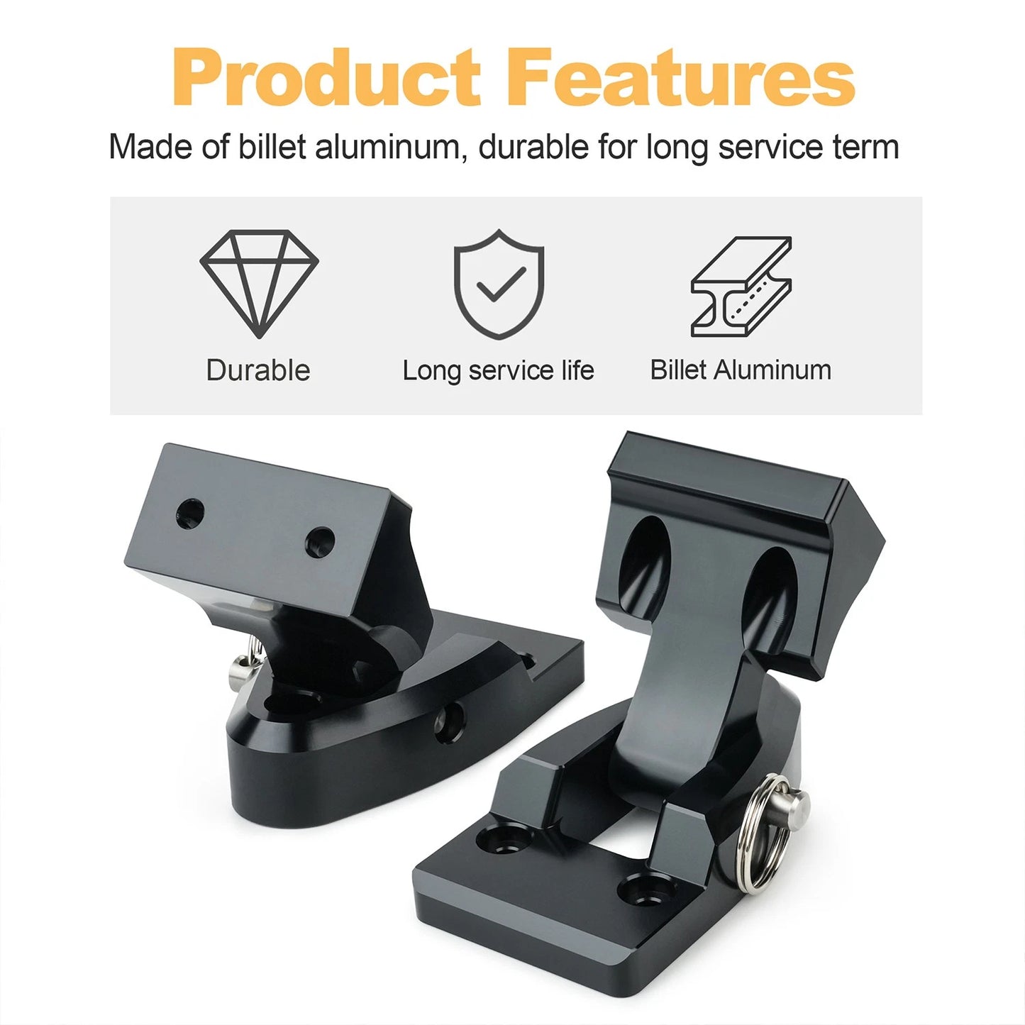 2Pcs Aluminum Seat Hinge For Kawasaki 650 SC Super Chicken Black