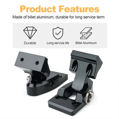 2Pcs Aluminum Seat Hinge For Kawasaki 650 SC Super Chicken Black