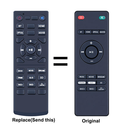 Replacement Remote Control For Bomaker Njord II Channel Small TV Sound Bar