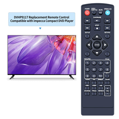 Remote Control For Impecca Compact DVD Player DVHP9109 DVHP9117