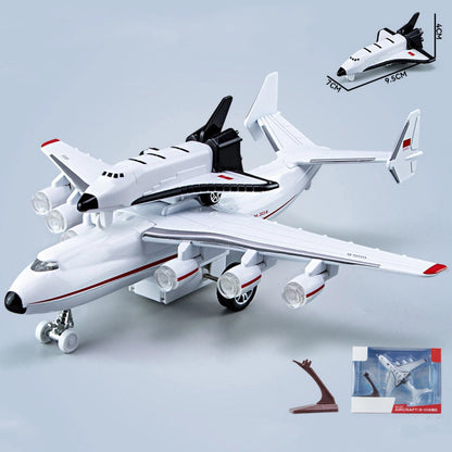 1/400 An225 Mriya Plane w/Buran Orbiter Model Sound Light Pull Back Gift,