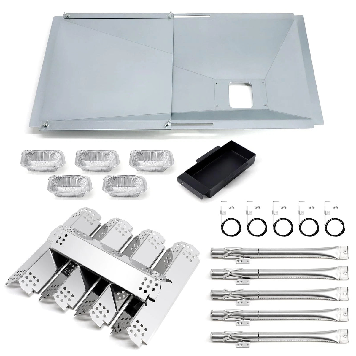 Criditpid Grill Replacement Parts for Drip Pan,Heat Tent,Burner & Ignitor