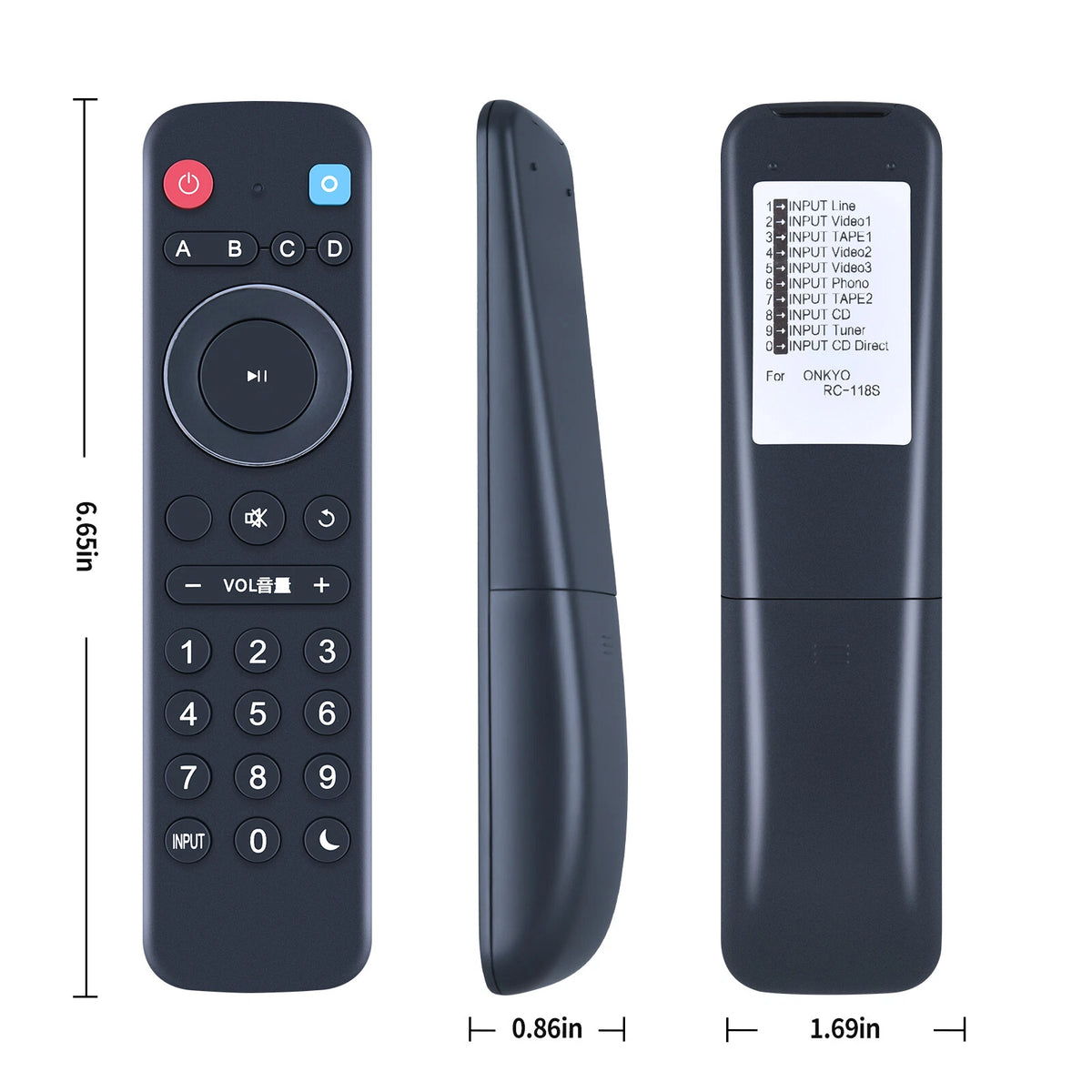 RC-118S Replacement Remote Control For Onkyo TX-820 TX-822 TX-830