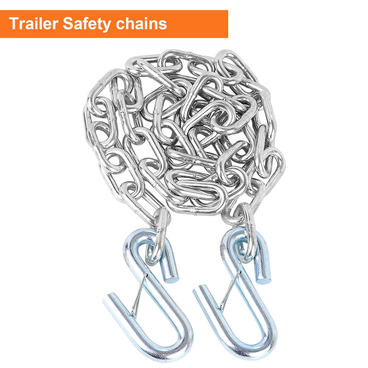 TeukRiGa 3/16" x 48" Grade 30 Steel Boat Trailer Safety Chain x