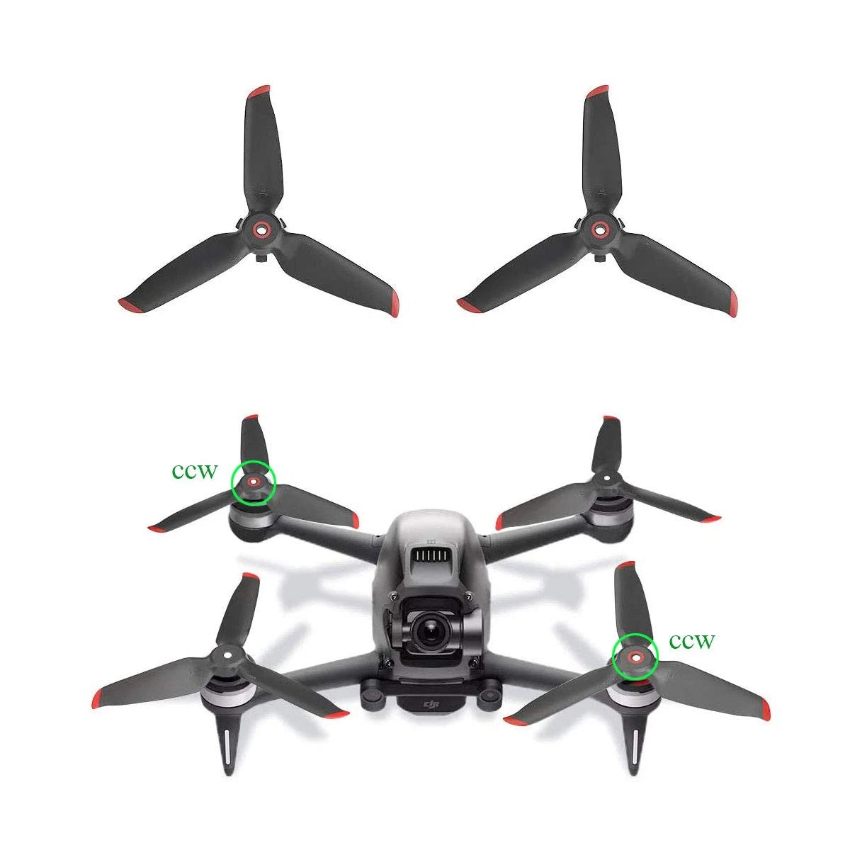 8Pcs Propellers Replacement for DJI FPV - Lightweight Drone Accessories Black