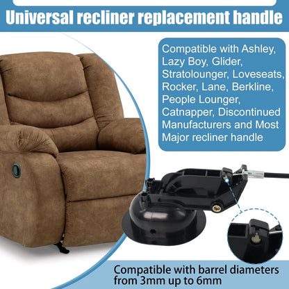 Podoy Recliner Pull Handle Replacement 31D x 3W x 3.5H Inch, Black
