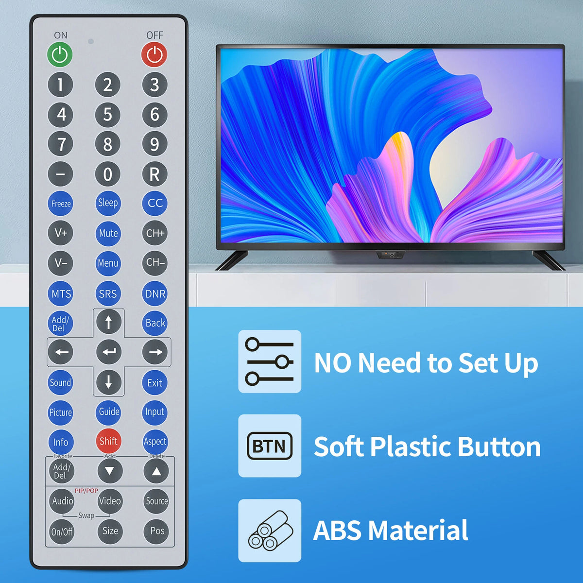 WR-01 Waterproof Remote Control For All SunBrite Outdoor Smart TV SB-V-43-4K-BL