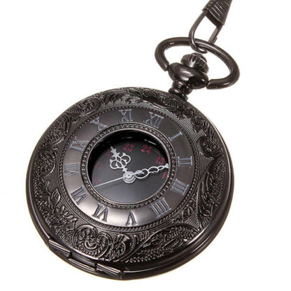 Vintage Retro Steampunk Pocket Watch Vintage Quartz Pendant Necklace Chain Gift