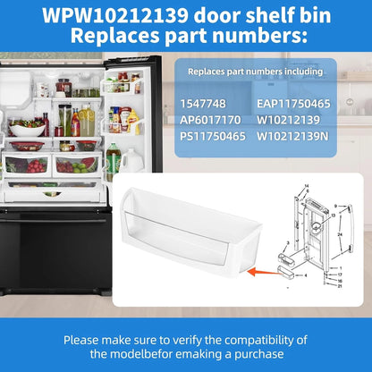 WPW10212139 Refrigerator Door Shelf Bin Compatible with Maytag Whirlpool...