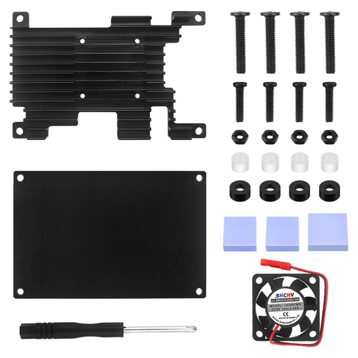 G Aluminum Case with Cooling Fan Active Passive Radiator Kit for Orange Pi 3 LTS