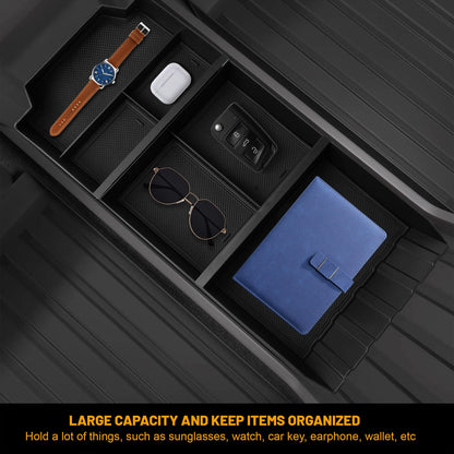 Floor Console Organizer for Tesla Cybertruck 2024+, TPE Storage Tray Box Caddy