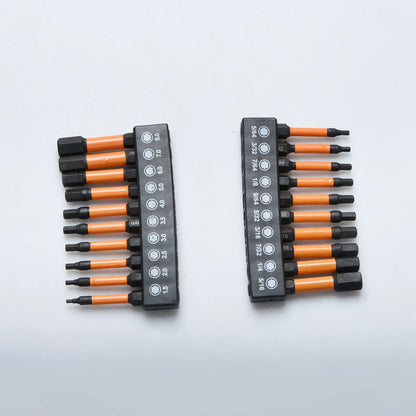 20-Piece Magnetic Hex Screwdriver Bit Set, Metric/SAE, CNC Machined, 1/4" Shank