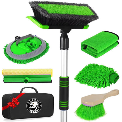 Stemni Car Wash Kit, 62'' Brush with Long Handle, 62 inches, Green