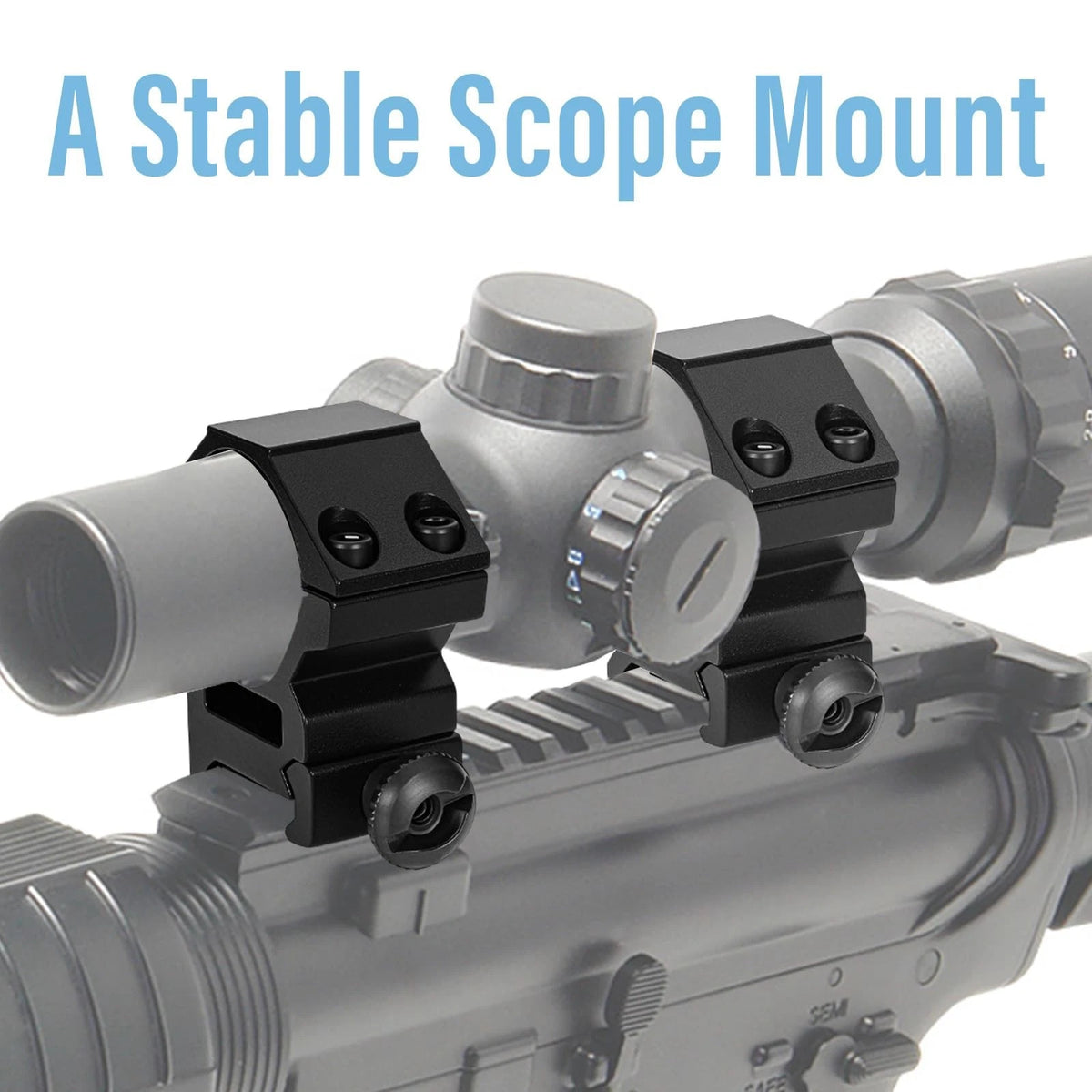 NEATABY Scope Rings Set, 2 Pcs Mounts with Hex Wrenches, 1 Inch Black
