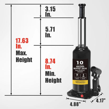 BIG RED 10 Ton (20,000 LBs) Torin Welded Hydraulic 10 lbs), Black