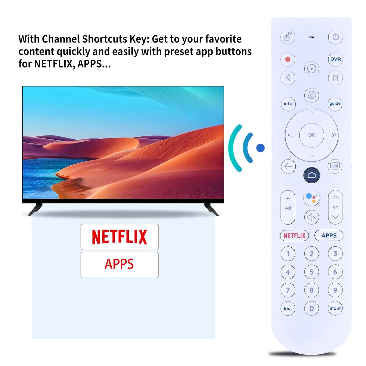 Voice Remote Control For Cogeco Epico 4K Cloud PVR HD Digital Intenet TV Box