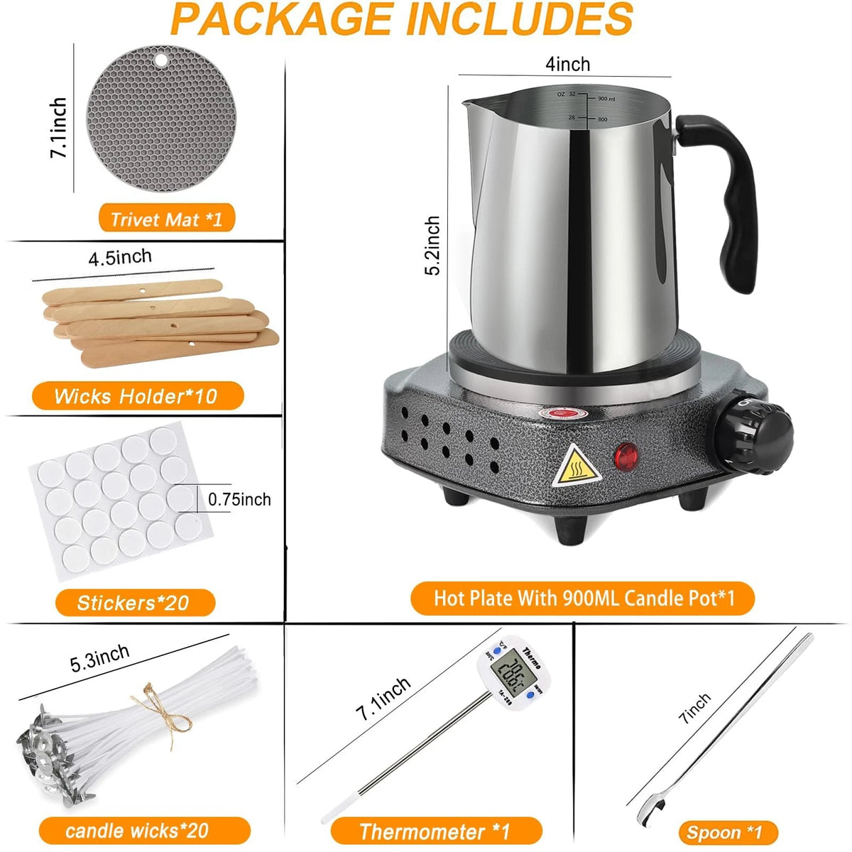 BBAXI Candle Making kit with Hot Plate,Wax hot plate making 1, gray