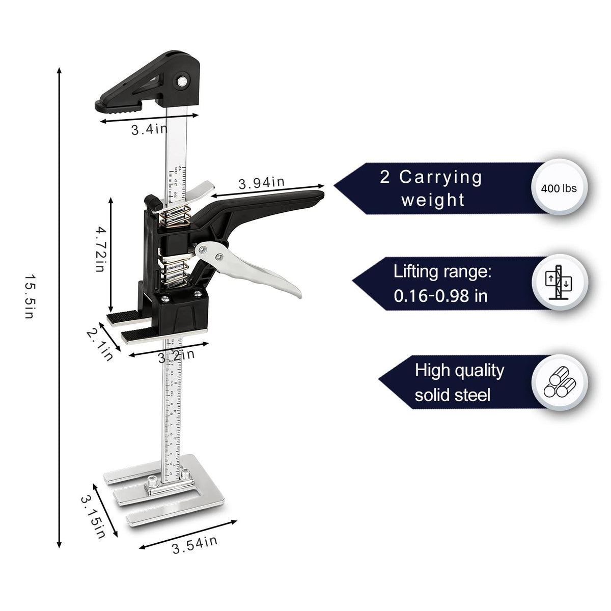 EnryKuo Labor Saving Arm Jack 2 Pack,15.5 Inch Multifunctional Black-HTE