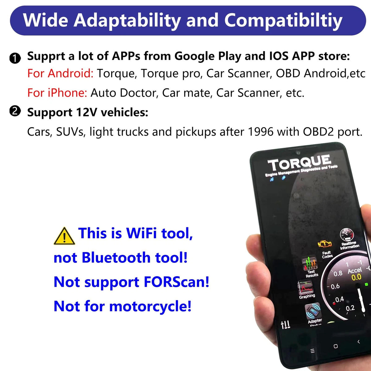 WiFi ELM327 OBD2 Adapter ELM 327 Scanner for Android iOS iPhone...