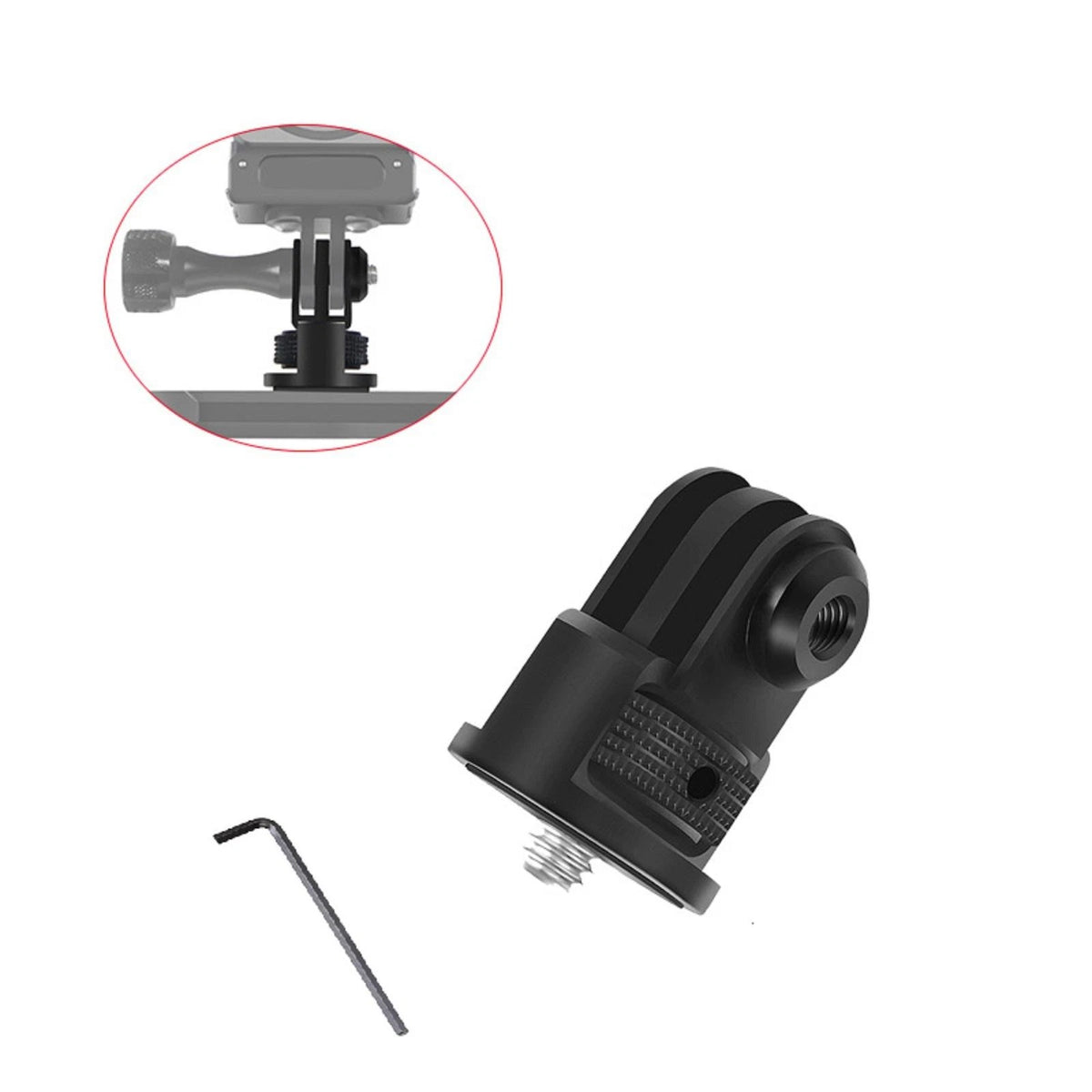 Mini Tripod Mount Alloy Adapter 360 Swivel Disc Reinforced 1/4" Screw For GoPro