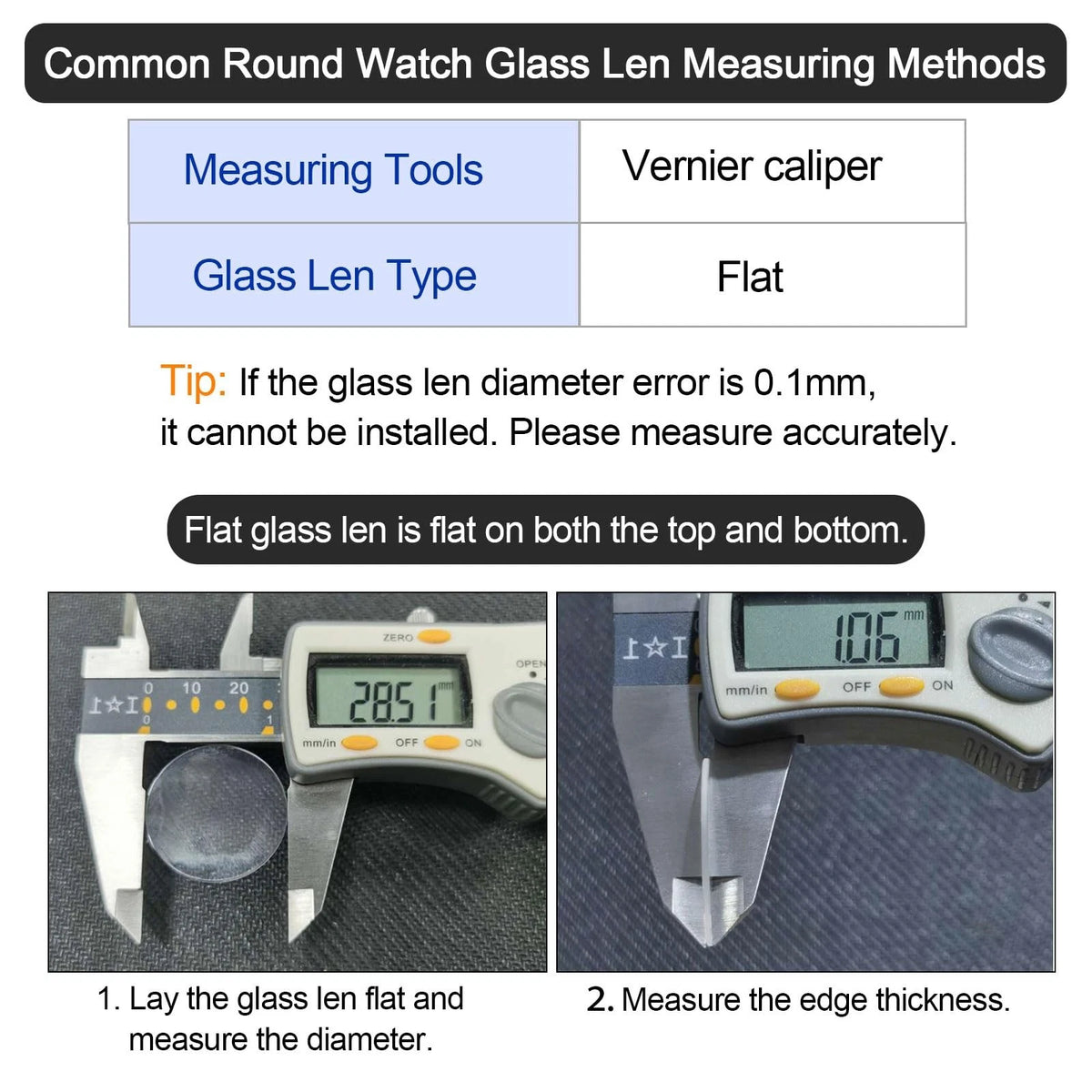 uxcell 6-Pack Watch Crystal Lens Glass 31mm Dia. Round Flat Mineral