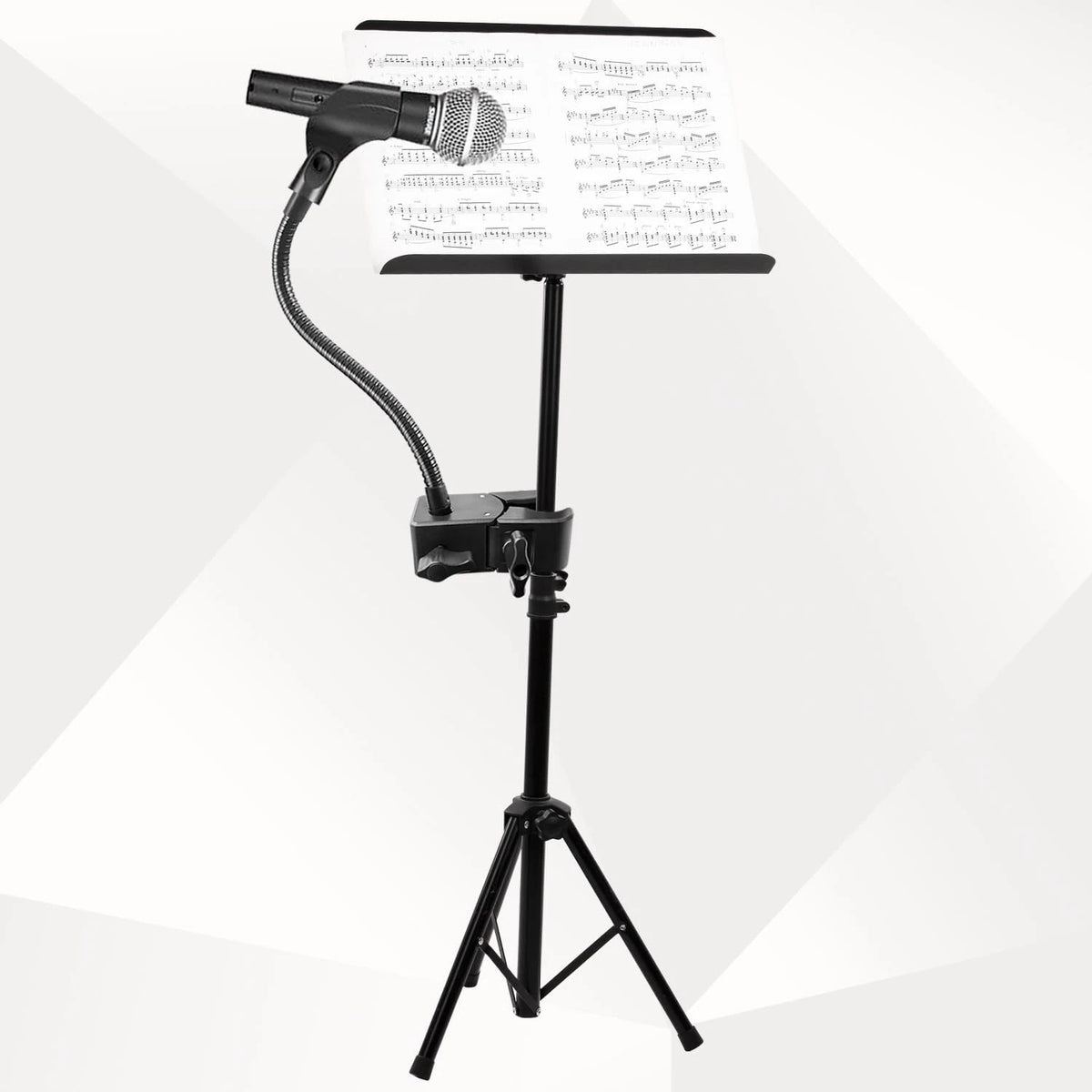 Gooseneck Microphone Stand, Flexible Mic Arm Desk 13 Inch, Black