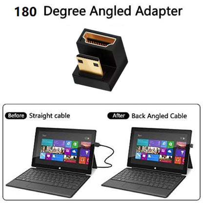 U Shape Mini HDMI to HDMI Adapter 8K Mini HDMI Male to 180° For Xbox 360