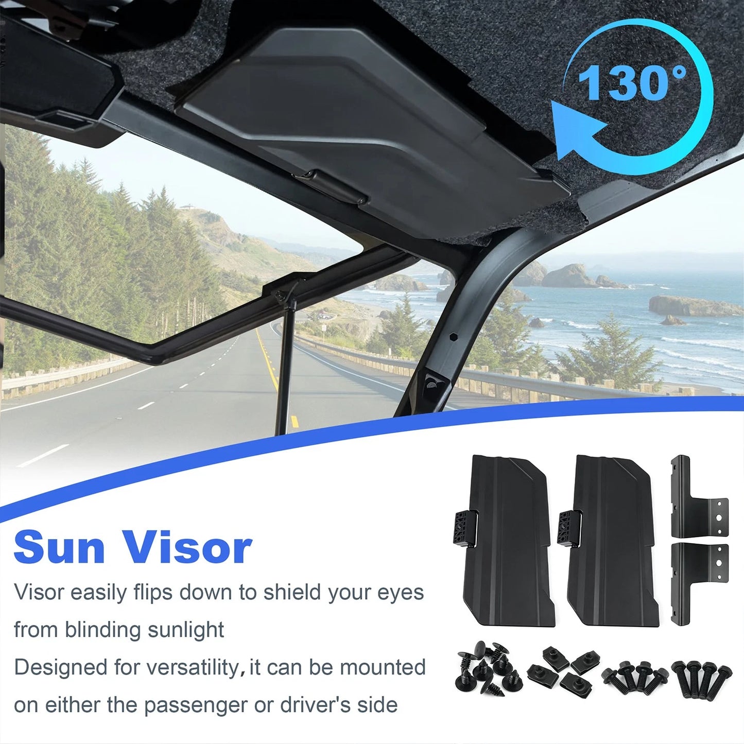 Set of Sun Visors 2890571 for 2024-2025 Polaris Ranger XD1500 & Ranger Crew