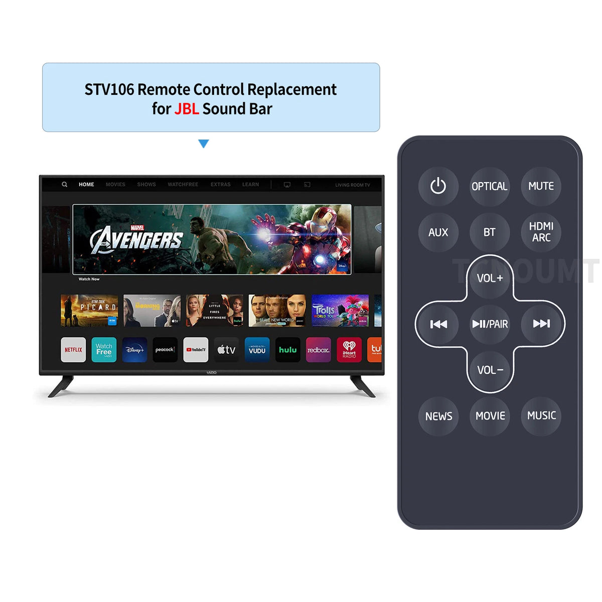 Remote Control For Sharp HT-SBW110 HT-SB110 HT-SB115 92LRC105001372 Soundbar