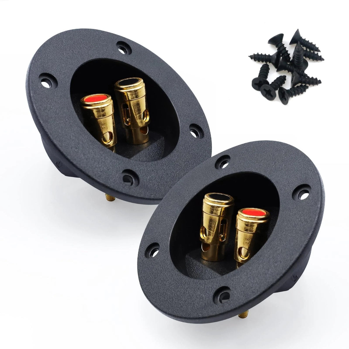 Pastlla 2Pcs 3" x Speaker Box Terminal Cup DIY x 3", 2Pcs, Round, Black