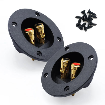 Pastlla 2Pcs 3" x Speaker Box Terminal Cup DIY x 3", 2Pcs, Round, Black