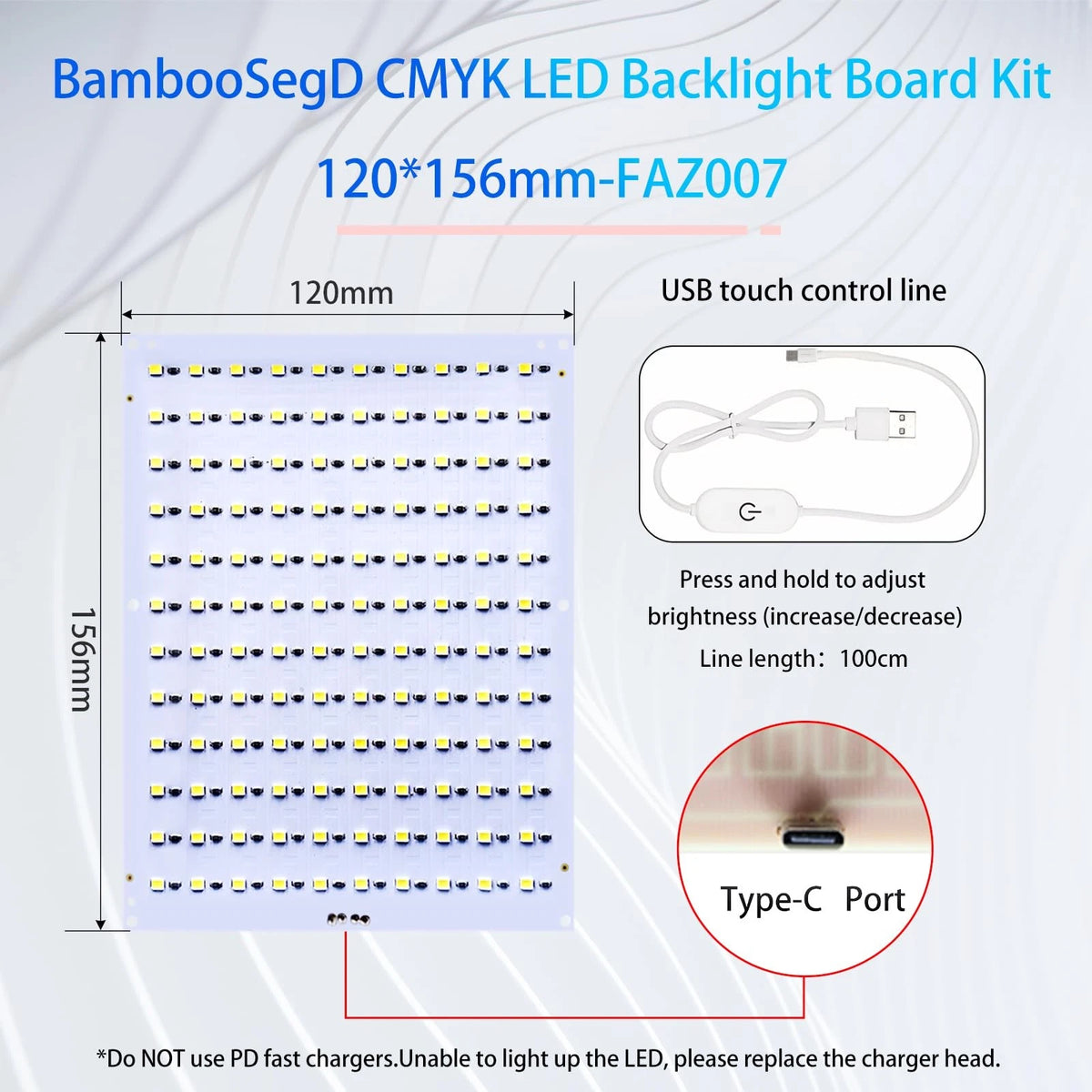BambooSegD 3PCS CMYK LED Backlight Board Kit FAZ007 for Bambu 3 PCS