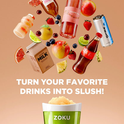 Zoku Jumbo Slushie Cup With Spoon Freezer Core Single-Serve Cup, Red