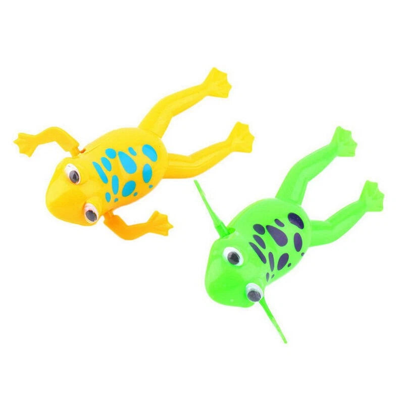 Cute Bathroom Tub Bathing Toy Clockwork Wind UP Plastic Bath Frog Baby kids