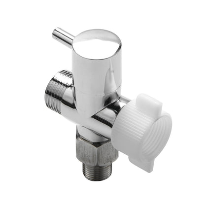 Single Lever 3-Way T Adapter Valve 90° Control for Cloth Diaper Sprayer Silver