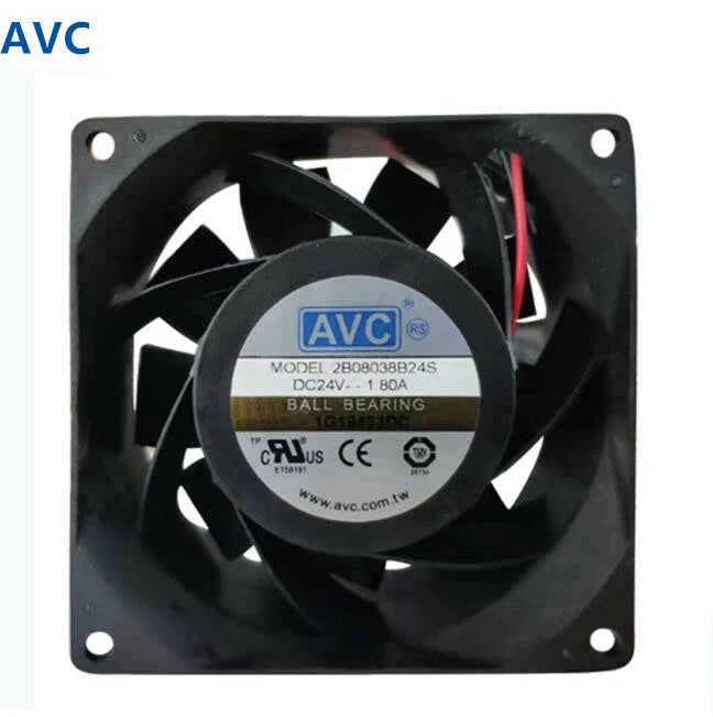 AVC 2B08038B24S DC 24V 1.80A 80*38MM 2wire Ball bearing CPU/Inverter Cooling Fan