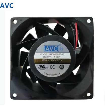 AVC 2B08038B24S DC 24V 1.80A 80*38MM 2wire Ball bearing CPU/Inverter Cooling Fan