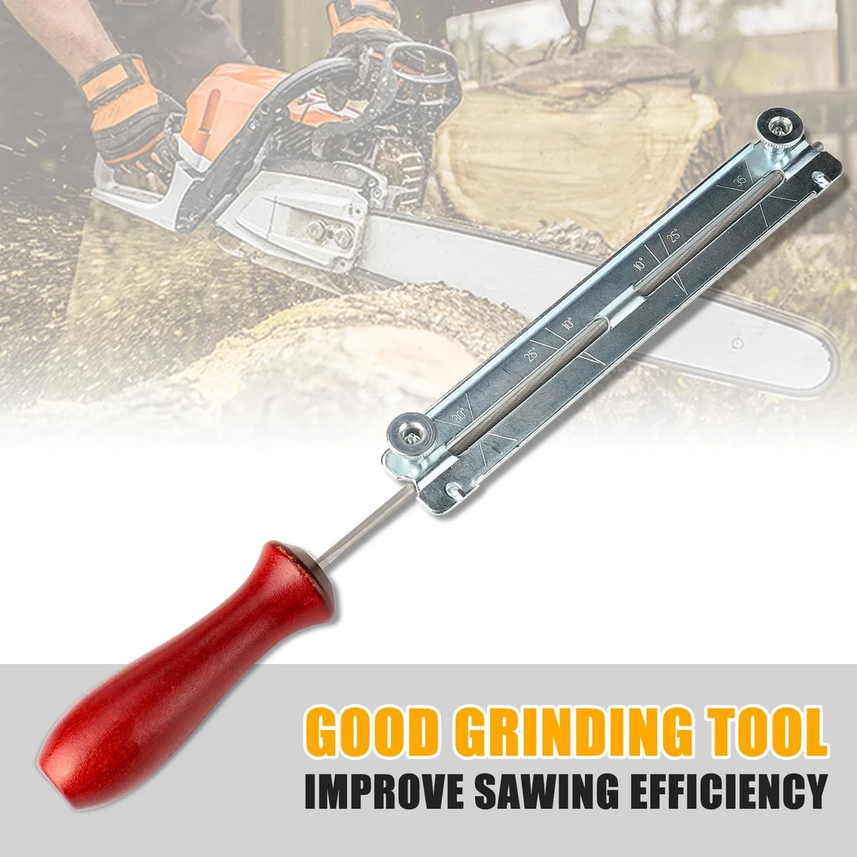 11PCS Universal Chainsaw Sharpener Tool, Chain Sharpening Kit Orange