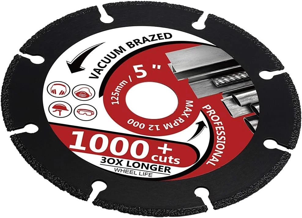 5" Diamond Metal Cutting Disc Cut Off Wheel for 5-1pc, Black