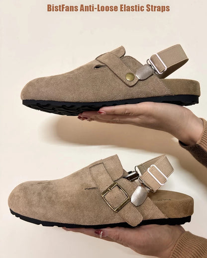 BitsFans Elastic Shoe Straps for Birkenstock Clogs Men and Ajustable, Khaki