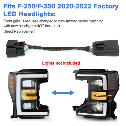2017-18 to 20-22 LED Headlight Conversion Adapter Harness For Ford F-250   F-350