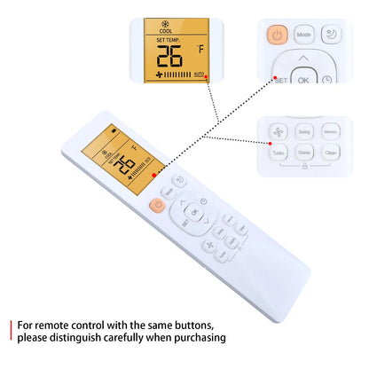 RG10B(D2)/BGEF Remote Control For Mirage Air Conditioner