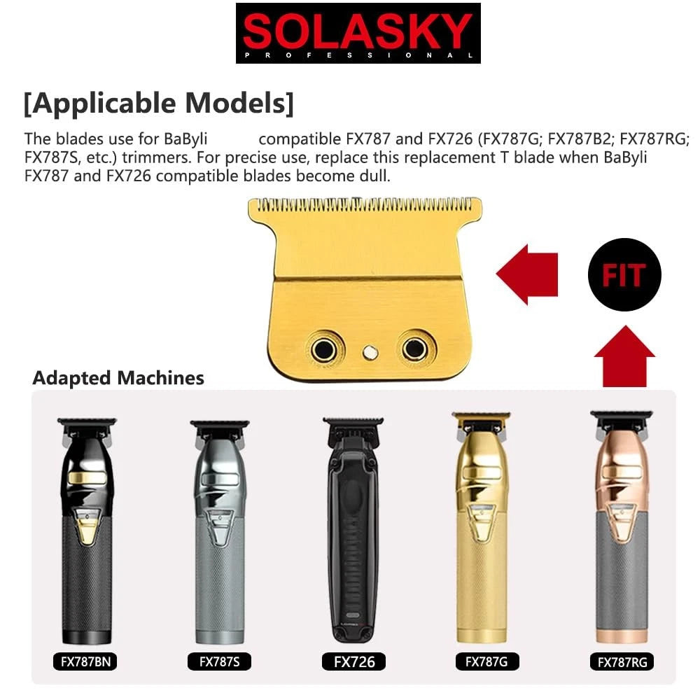 SOLASKY FX707 Replacement Trimmer Ceramic Blades Compatible with BaByL gold