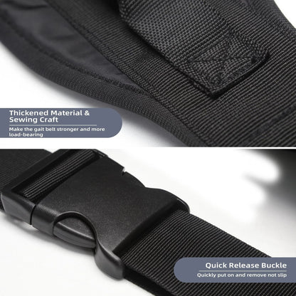 MKEFMEI Gait Belt Transfer with Handles, Medical Safety 7-Handles, Black