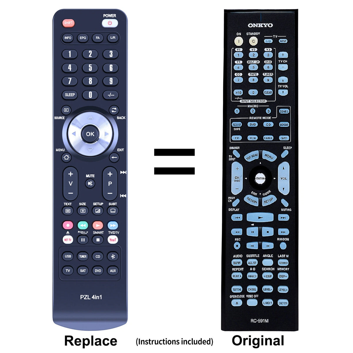 RC-591M Replace Remote Control For Onkyo TXSR8360 TXSR603E TXSR603 TXSR602E