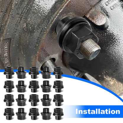 20 Pack 33mm M22x1.5 x 19mm Wheel Nuts Sleeve Nuts M22-1.5x19mm Skirt Flange