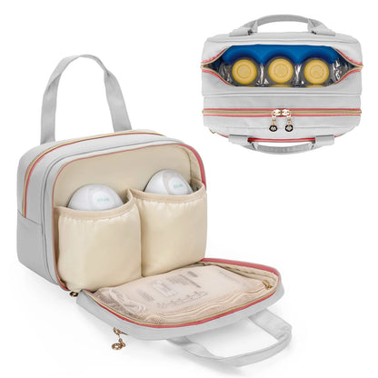 Damero Wearable Breast Pump Bag Compatible with Only, Light-Gray Pink