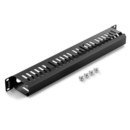 VCELINK 1U Server Rack Cable Management 24-Slot, 1 Pack of 1u 24-slot, Black